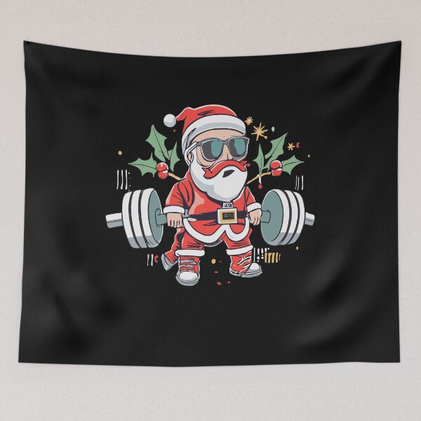 Item preview, Funny santa Weightlifting christmas, santa deadlifting  designed and sold by Pitchou07.