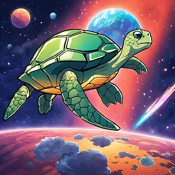 Artwork thumbnail, space turtle by InchoStyle