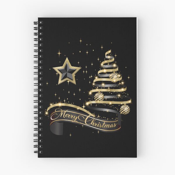 Item preview, Merry Christmas | Elegant Black and Gold Metallic Christmas Ribbon Tree designed and sold by StarryHeavens.