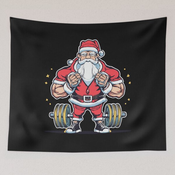 Item preview, Funny santa Weightlifting christmas, santa deadlifting  designed and sold by Pitchou07.