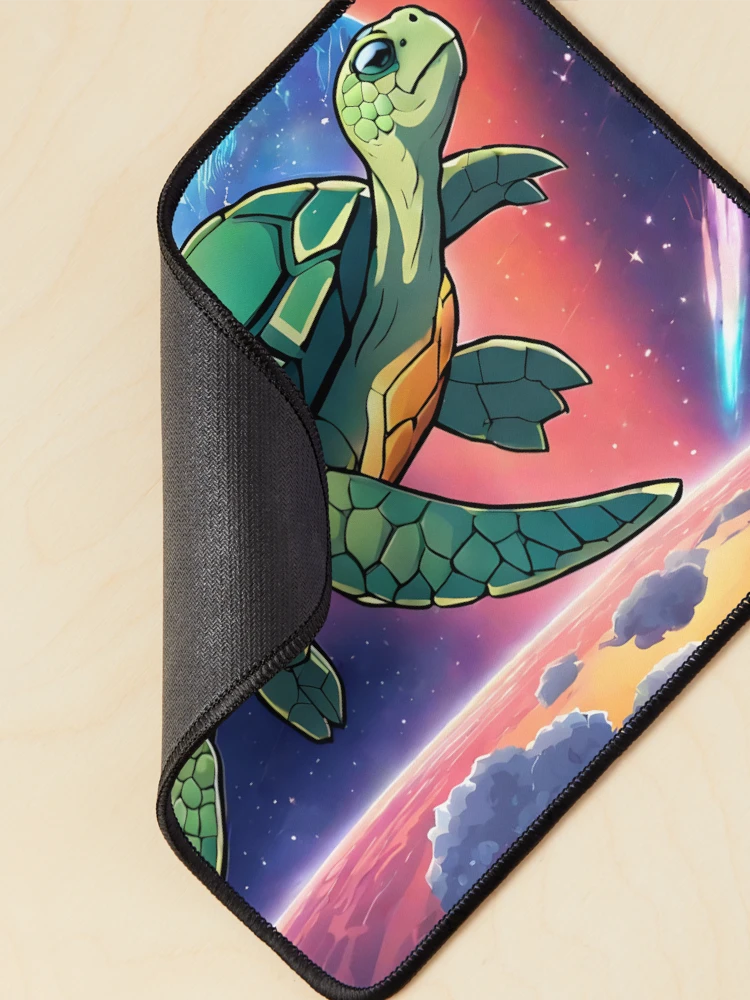 Thumbnail 2 of 5, Mouse Pad, space turtle designed and sold by InchoStyle.