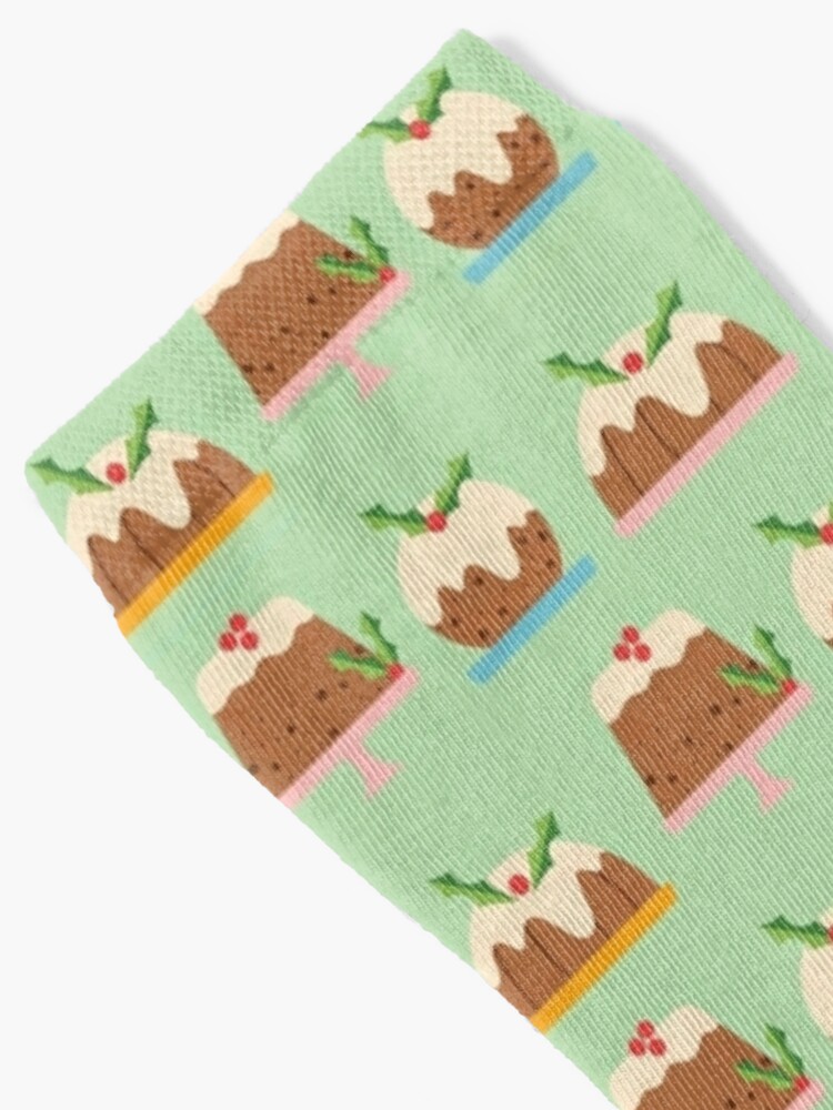 Discover Christmas Puddings Print Socks