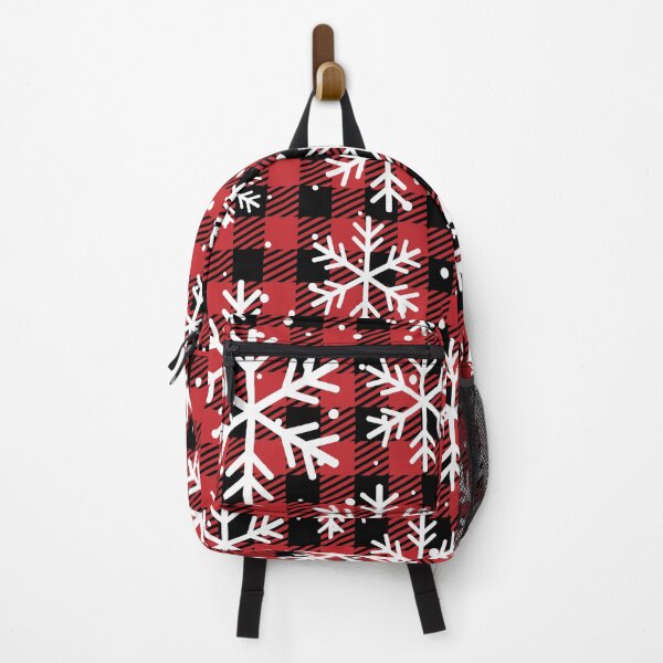 Item preview, Red & Black Snowflake Pattern Winter Vibes Plaid Print designed and sold by LionessLove.