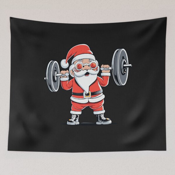 Item preview, Funny santa Weightlifting christmas, santa deadlifting  designed and sold by Pitchou07.