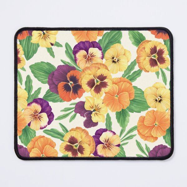 Item preview, Pansies on off white designed and sold by Katerina Mitkova Kirilova.