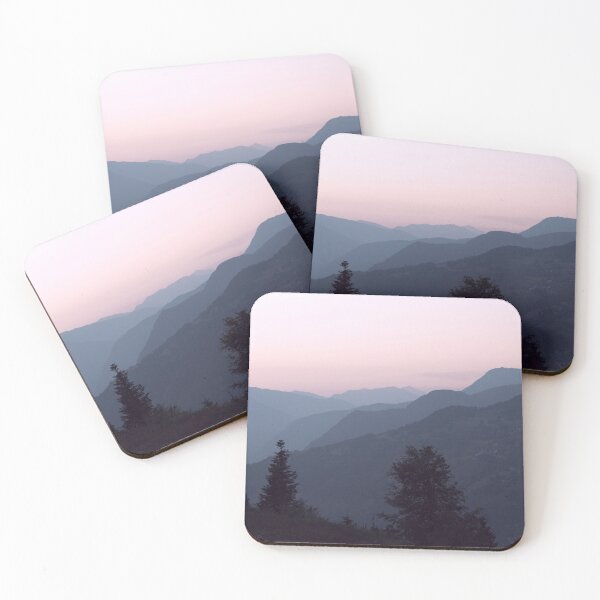 Item preview, Soft pink sunrise in the french alps - mountain summer view - nature and travel photography designed and sold by Christa Stroo Photography.