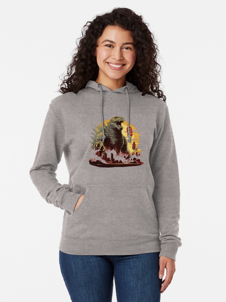 Thumbnail 2 of 5, Lightweight Hoodie, Godzilla designed and sold by Affengeist.