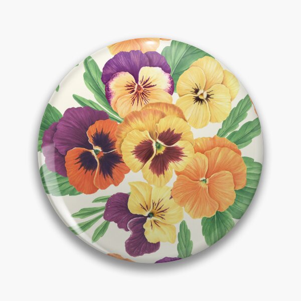 Item preview, Pansies on off white designed and sold by Katerina Mitkova Kirilova.