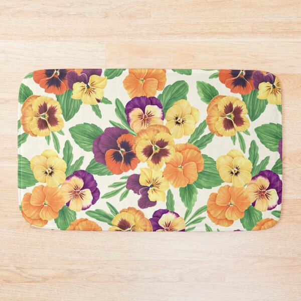 Item preview, Pansies on off white designed and sold by Katerina Mitkova Kirilova.