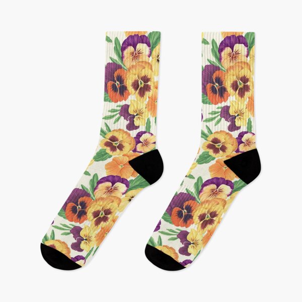 Item preview, Pansies on off white designed and sold by Katerina Mitkova Kirilova.