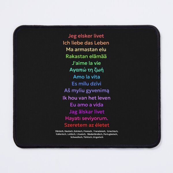 Item preview, I love life, design with meaningful saying in 14 languages designed and sold by Pflugart.