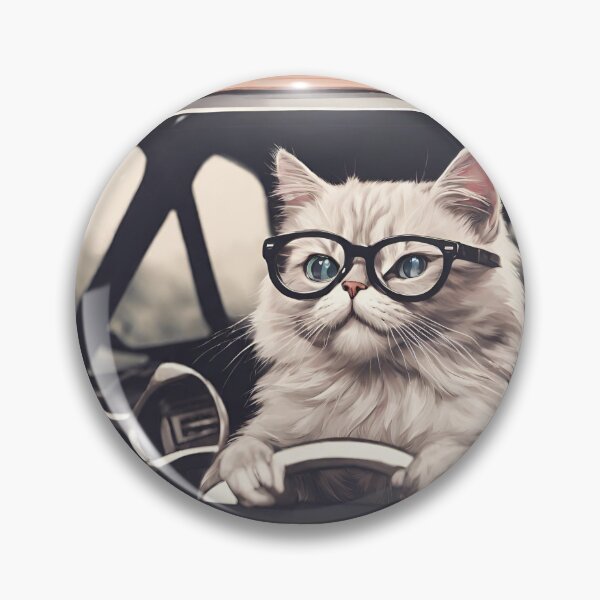 Item preview, Kitten with glasses walking and driving a car designed and sold by NaturaFotos.