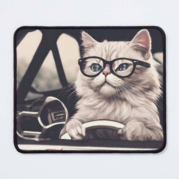 Item preview, Kitten with glasses walking and driving a car designed and sold by NaturaFotos.