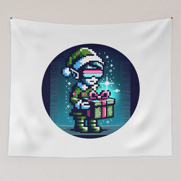 Item preview, Minimalist 8-bit Pixel Art Cyberpunk Elf with Neon-Lit Attire designed and sold by PixelPunkster.