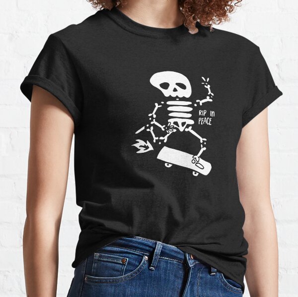 Rip in Peace Skateboarding Skeleton Classic T-Shirt