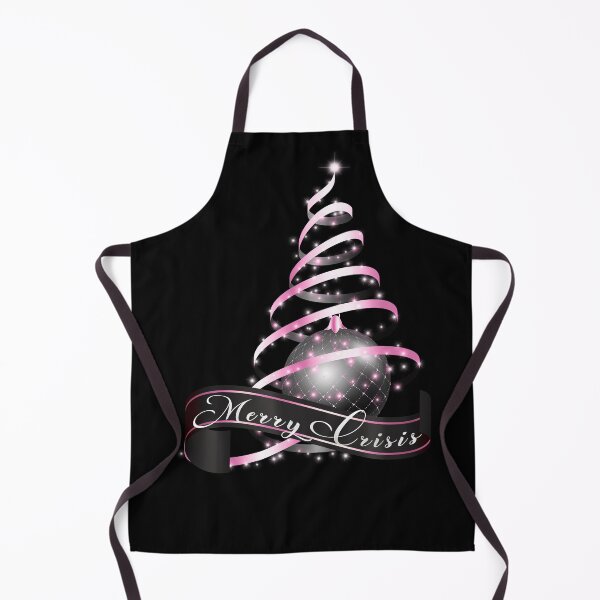 Item preview, Merry Crisis | Elegant Black and Pink Metallic Christmas Greetings designed and sold by StarryHeavens.