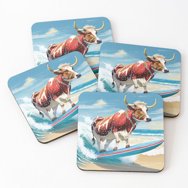 Item preview, COWABUNGA SURFING COW designed and sold by PIGCASSOSAIART.