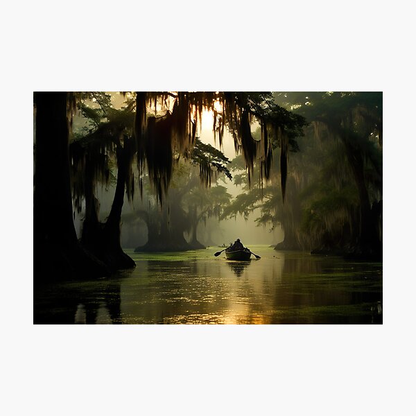 Item preview, Hot summer day in the Bayou County swamp in the style of an oil painting designed and sold by Pflugart.
