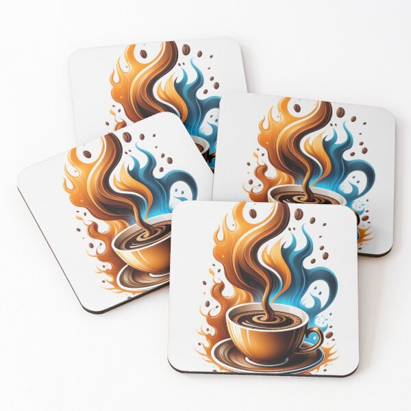 Item preview, For the Love of Coffee - Epic Beauty - Colored Flames and Elegant Coffee Mug and Coffee Beans designed and sold by Butler in the Home.