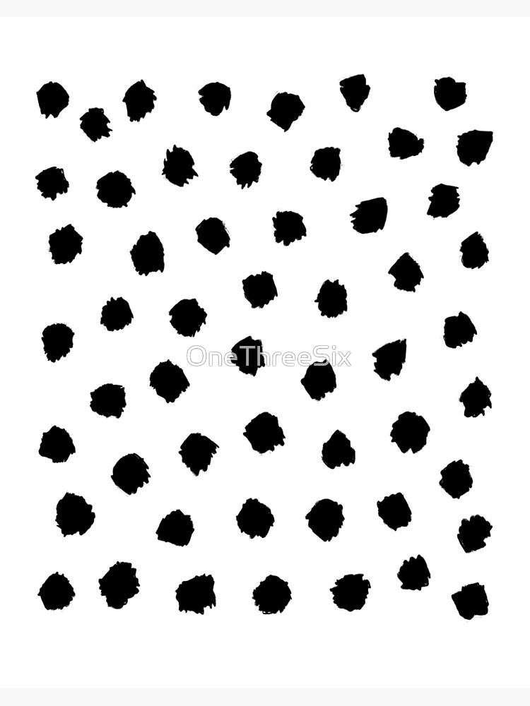 Preppy Brush Stroke Dotty Pattern Black and White | Art Board Print