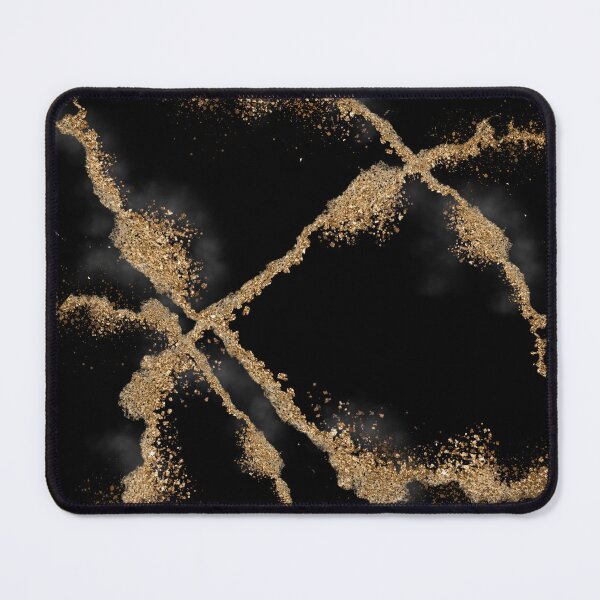 Item preview, Golden Aura Black Gold Marble designed and sold by Hawa Shama.