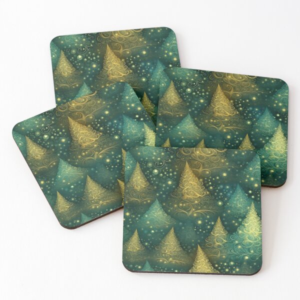 Item preview, Golden Christmas forest - Christmas congratulations designed and sold by ThePandorrah.