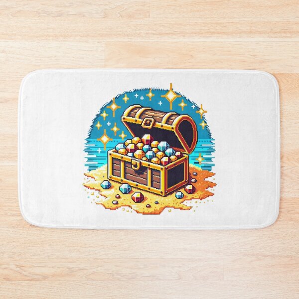 Item preview, Pixelated Treasure Chest with 8-Bit Jewels and Gold designed and sold by PixelPunkster.