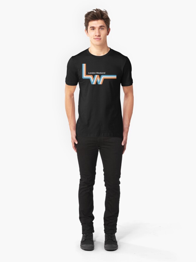 Alternate view of Retro LWT "ribbon" television logo Slim Fit T-Shirt
