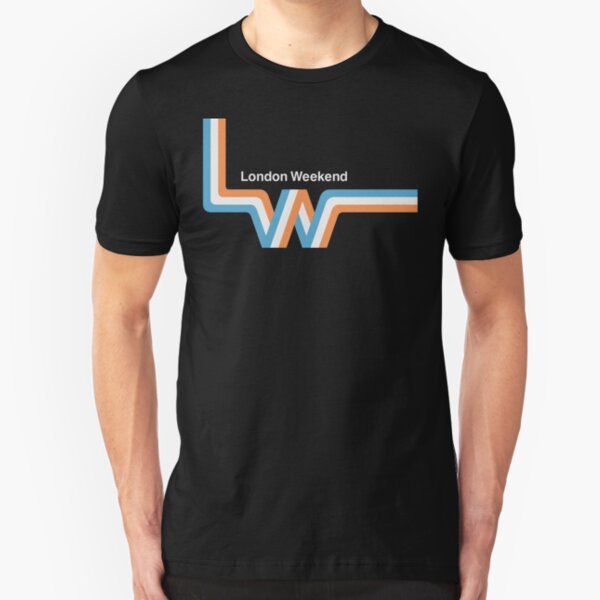 Retro LWT "ribbon" television logo Slim Fit T-Shirt