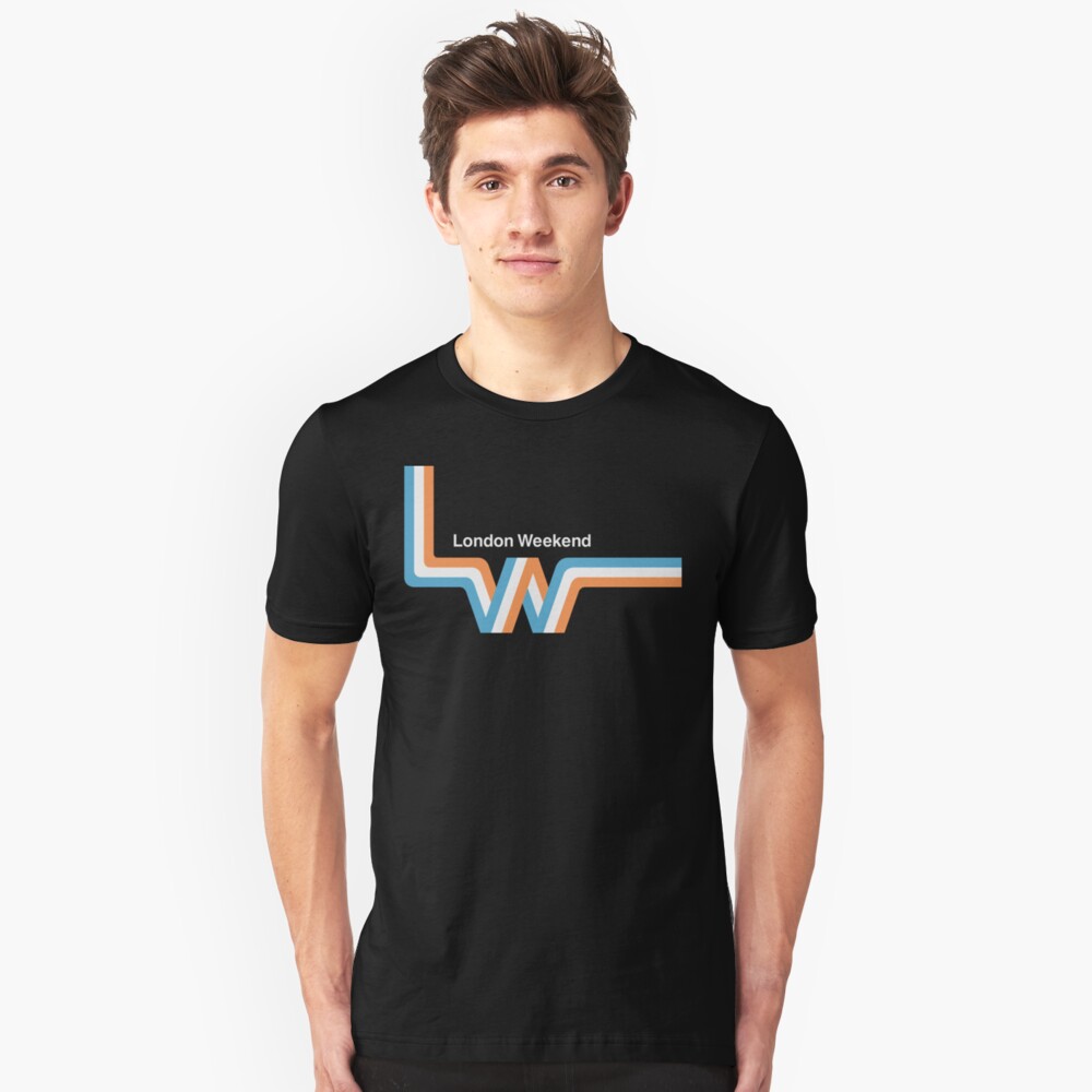 Retro LWT "ribbon" television logo Slim Fit T-Shirt