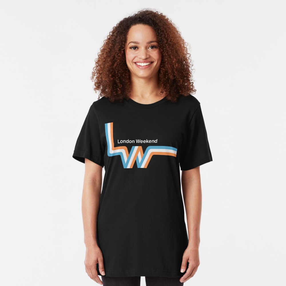 Retro LWT "ribbon" television logo Slim Fit T-Shirt