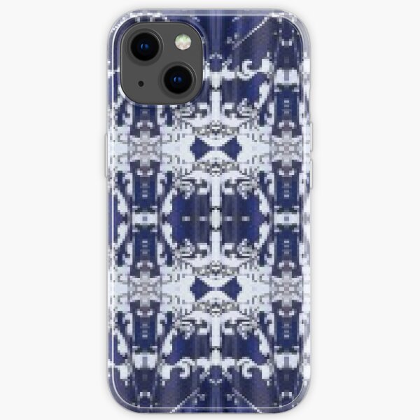 Cobalt blue, Pattern,tracery,weave,figure,structure,framework,composition,frame,texture iPhone Soft Case