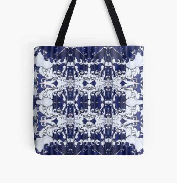 Cobalt blue, Pattern,tracery,weave,figure,structure,framework,composition,frame,texture All Over Print Tote Bag