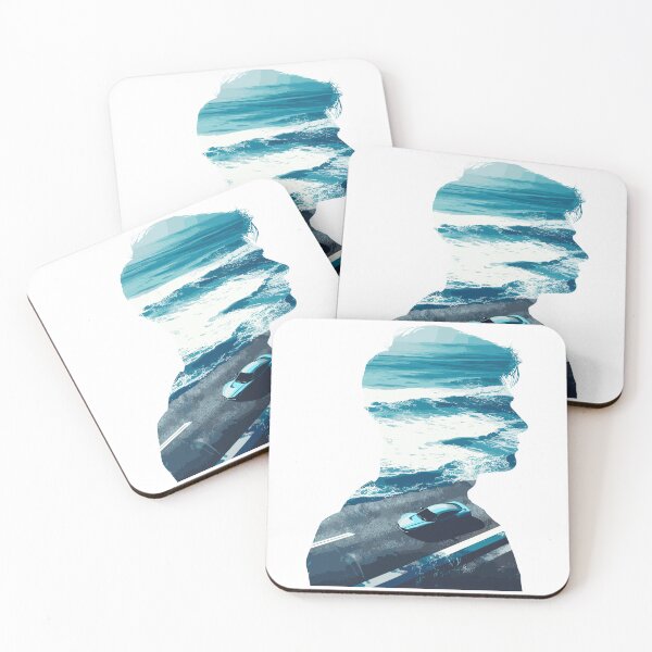 Item preview, Sea scenery and sports car double silouette designed and sold by tasilrio.