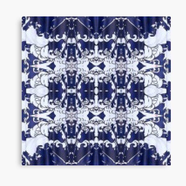 Cobalt blue, Pattern,tracery,weave,figure,structure,framework,composition,frame,texture Canvas Print