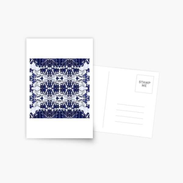 Cobalt blue, Pattern,tracery,weave,figure,structure,framework,composition,frame,texture Postcard