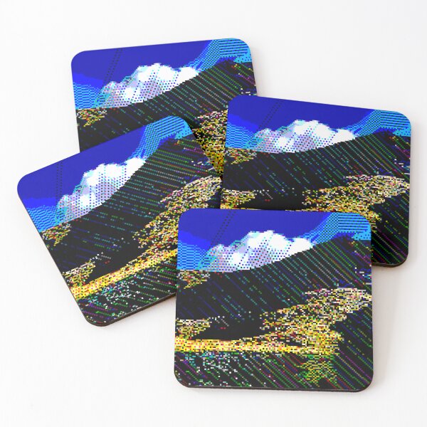 Item preview, Pixelated Majesty: Moldoveanu's Neon Horizon designed and sold by bizarorin.