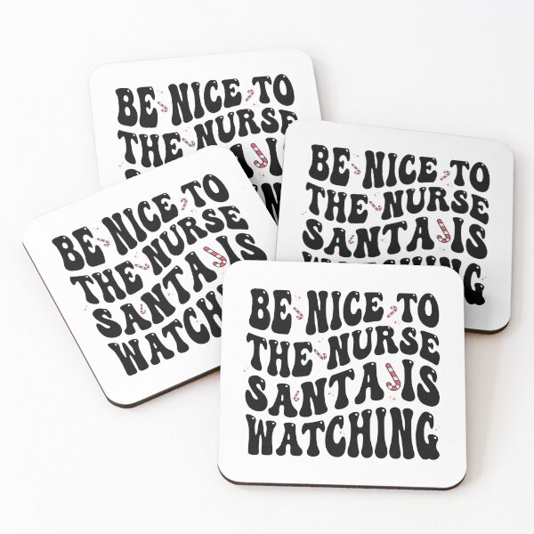 Item preview, Be nice to the Nurse Santa is Watching, Groovy Christmas Nurse Design designed and sold by AryaSubramanian.