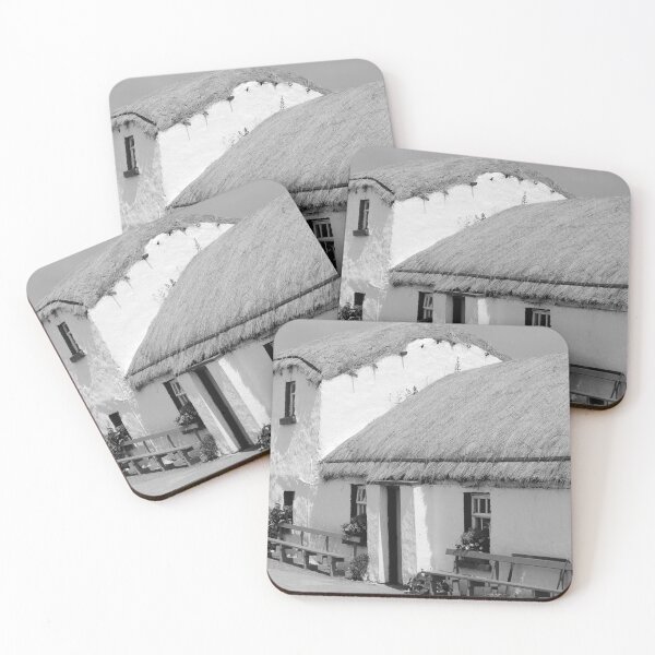 Item preview, Doagh Famine Village Thatched Cottages bw designed and sold by eddiebarronshop.