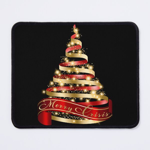 Item preview, Merry Crisis | Elegant Red and Gold Metallic Christmas RibbonTree designed and sold by StarryHeavens.