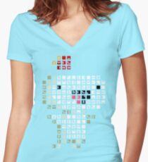 Fez Happy Gomez Tiles Women's Fitted V-Neck T-Shirt
