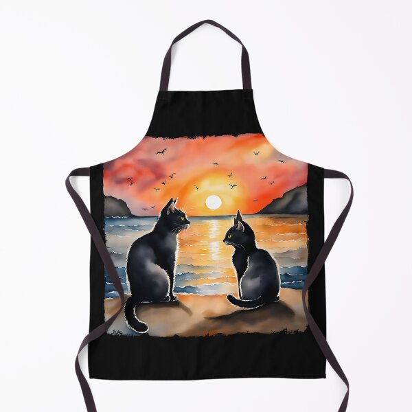 Item preview, Two romantic cats by the sea at sunset designed and sold by Serendipity2023.