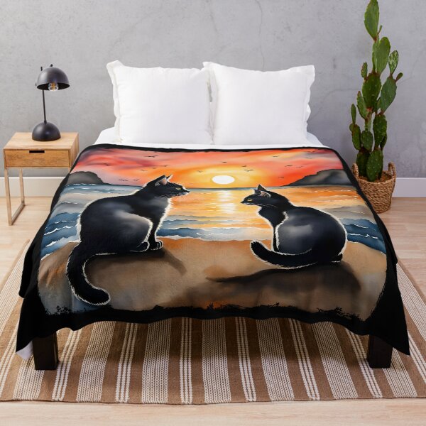 Item preview, Two romantic cats by the sea at sunset designed and sold by Serendipity2023.
