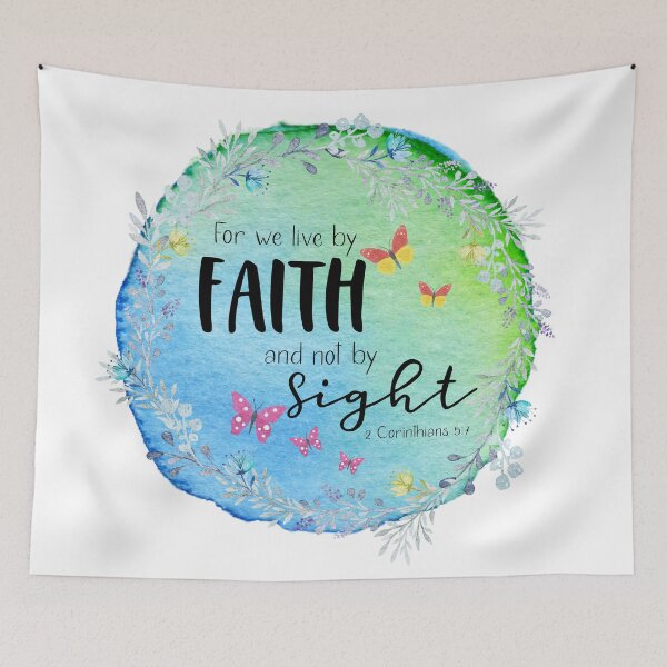 Item preview, Bible verse - For We Live By Faith and Nit By Sight - 2 Corinthians 5:7 designed and sold by JacquelineLim.