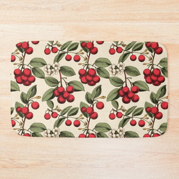 Item preview, Vintage Botanical Illustration of Cranberry (Vaccinium macrocarpon), Seamless Pattern Merchandise designed and sold by ShobulousStudio.