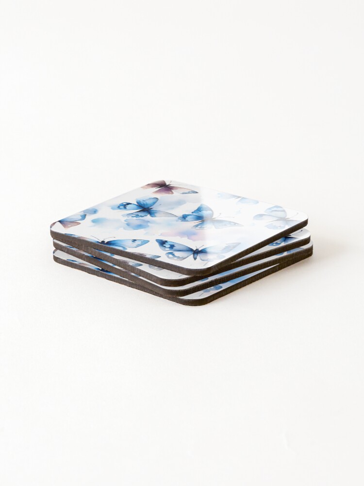 Thumbnail 4 of 5, Coasters (Set of 4), Pattern Designs - Seamless Pattern Butterflies designed and sold by DesignscapeWCF.