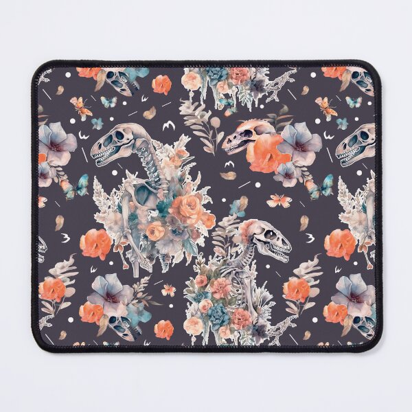 Item preview, Pattern with dinosaur skeletons in flowers. Seamless fashion pattern. Original design with t-rex designed and sold by Anastasiia Yurevych.