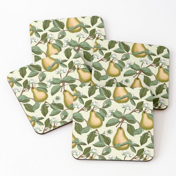 Item preview, Vintage Botanical Illustration of Pear (Pyrus), Seamless Pattern Design designed and sold by ShobulousStudio.