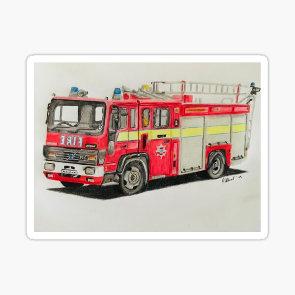 Item preview, UK London fire truck designed and sold by Truck drawing art.