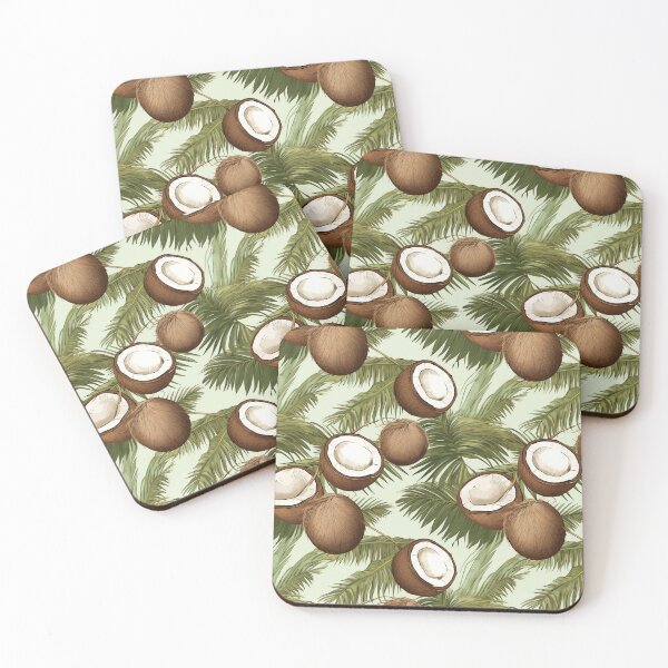 Item preview, Vintage Botanical Illustration of Coconut (Cocos nucifera), Seamless Pattern Design designed and sold by ShobulousStudio.